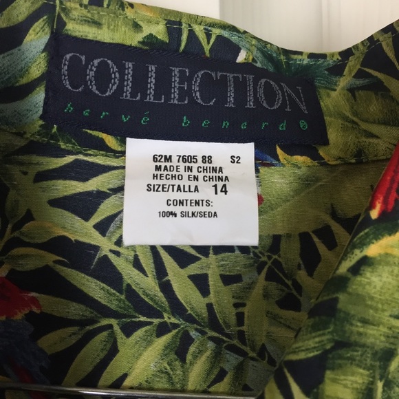 Collection Herve Bernard Silk Tropical Bird Shirt - Picture 3 of 5